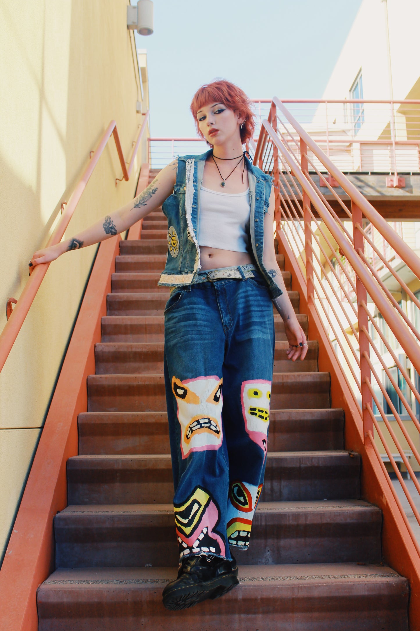 PAINTED DENIM PANTS