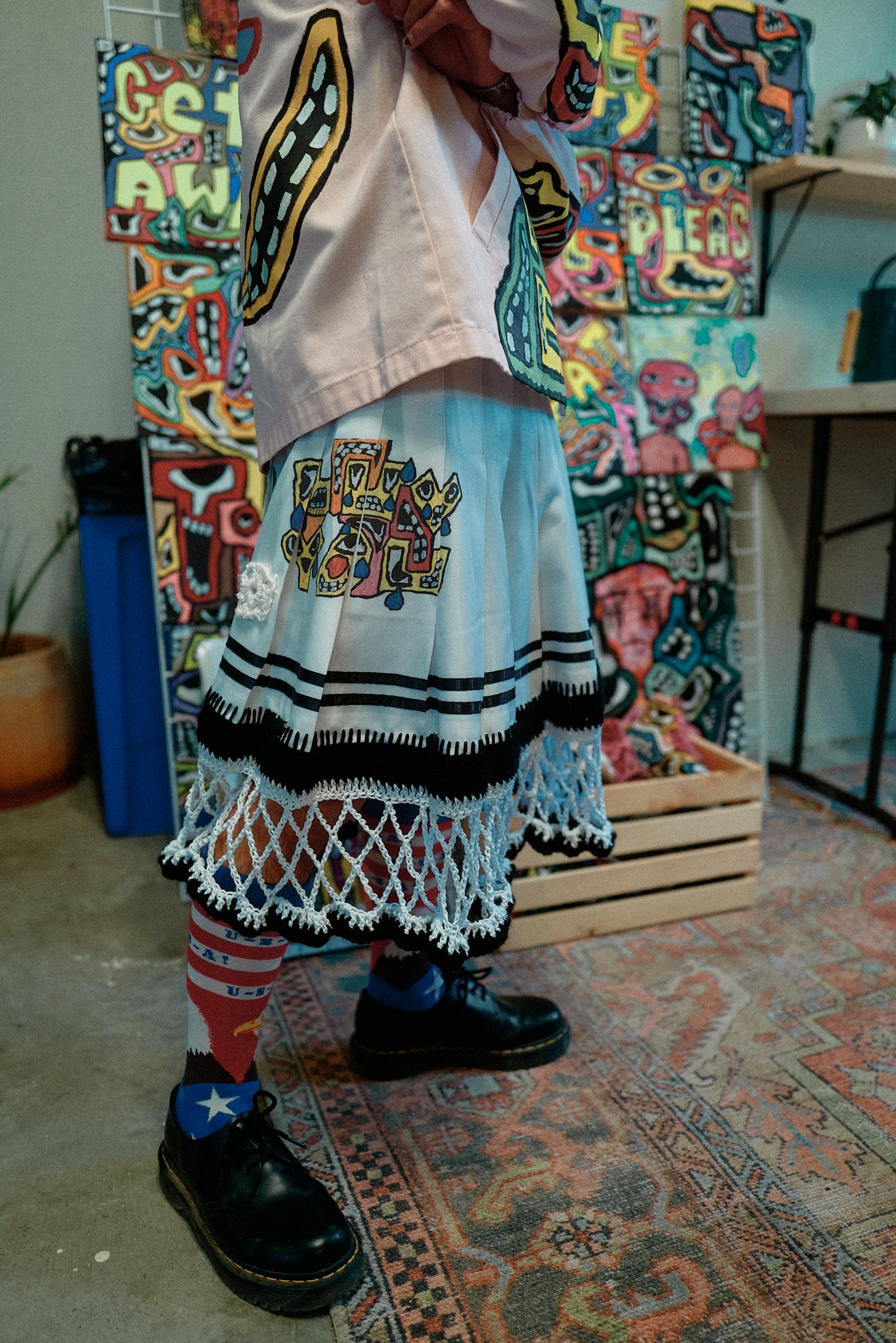 STVNDID X LADY LYSS Basketball Net Skirt