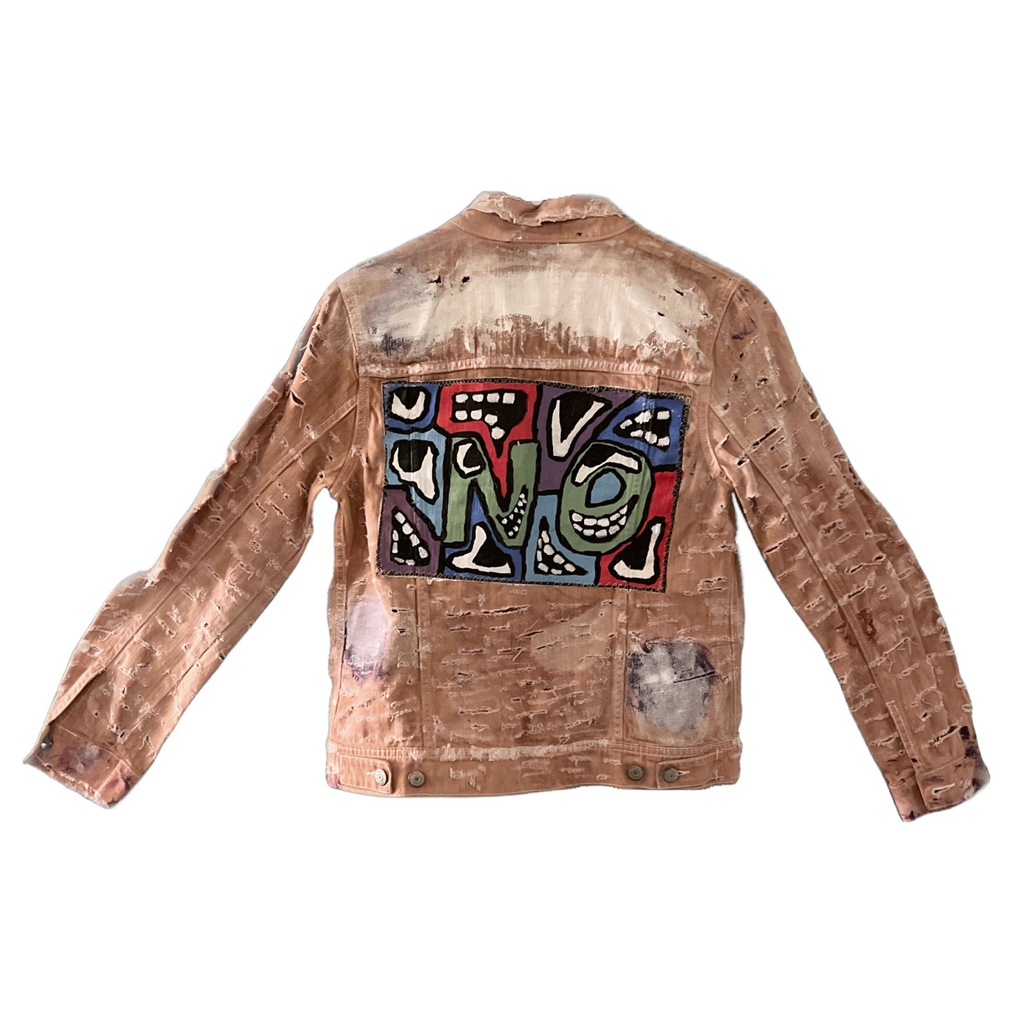 DISTRESSED DENIM COAT