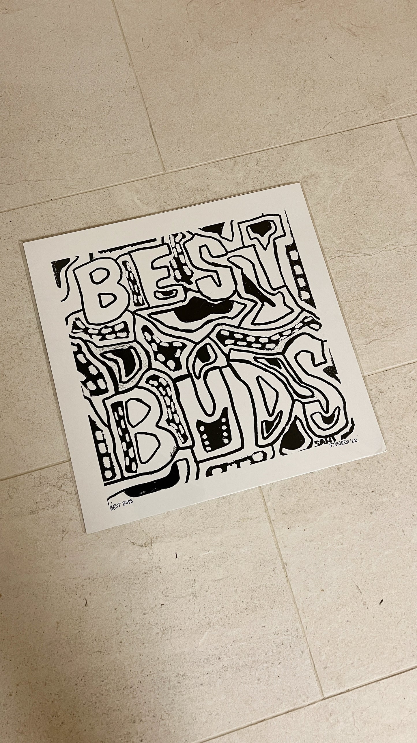 BEST BUDS MONOCHROME POSTER